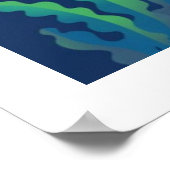 ドルフィン&シーカラフルライフデジタルイラストレーション ポスター (角)