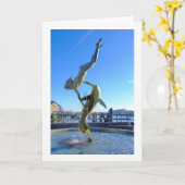 ドルフィン(1973)ロンドン英国グリーティングカードを持つ女の子 カード (黄色い花)