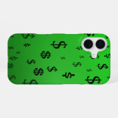 ドルマークが緑 iPhone 16ケース (裏面横)