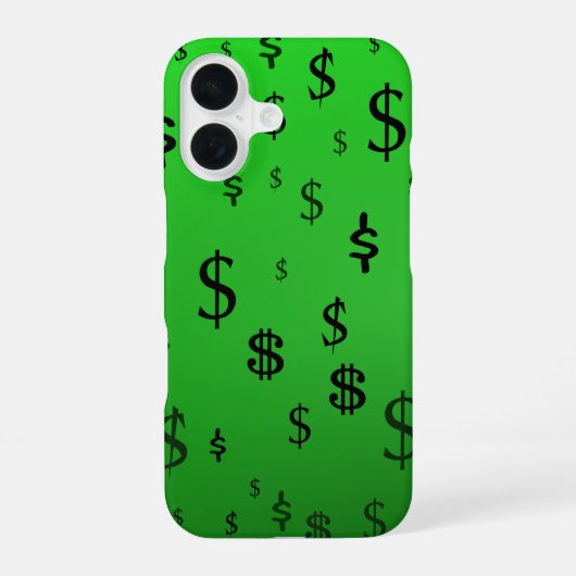 ドルマークが緑 iPhone 16ケース (裏面)