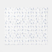 ドルムラベンダーワイルドフラワーフローラルパターン フリースブランケット (正面(横))