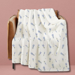 ドルムラベンダーワイルドフラワーフローラルパターン フリースブランケット