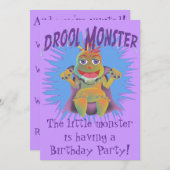 ドルールモンスター誕生日パーティーの招待 招待状 (正面/裏面)