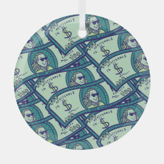 ドル紙幣：シームレスなマネーパターン ガラスオーナメント