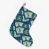 ドル紙幣：シームレスなマネーパターン スモールクリスマスストッキング (正面 (吊り時))