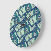 ドル紙幣：シームレスなマネーパターン ラージ壁時計 (傾斜)