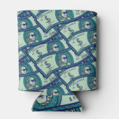 ドル紙幣：シームレスなマネーパターン 缶クーラー (裏面)