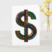 ドル記号の挨拶状 カード (黄色い花)