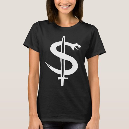 ドル記号の蛇の剣の医学生研修医 Tシャツ (正面)