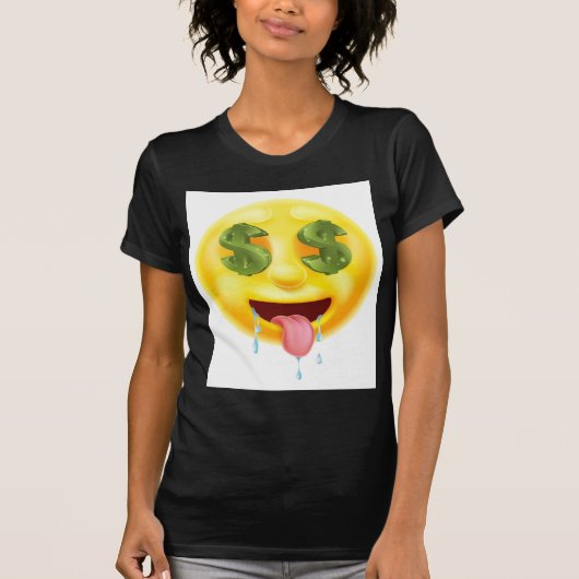 ドル記号は顔文字Emojiを注目します Tシャツ (正面)