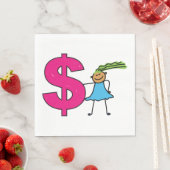 ドル記号を付けた少女 スタンダードランチョンナプキン (インサイチュ)