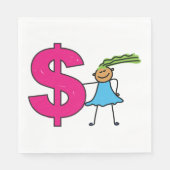 ドル記号を付けた少女 スタンダードランチョンナプキン (正面)