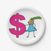 ドル記号を付けた少女 ペーパープレート (正面)
