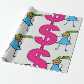 ドル記号を付けた少女 ラッピングペーパー (アンロールド)