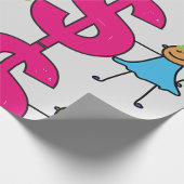 ドル記号を付けた少女 ラッピングペーパー