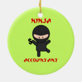 ドル記号を持つ忍者の会計士 セラミックオーナメント (裏面)