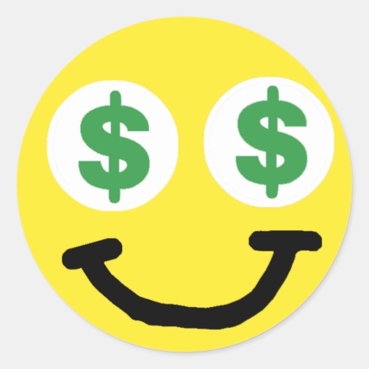 ドル記号アイステッカー ラウンドシール (正面)