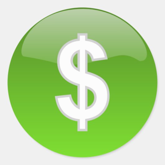 ドル記号シール ラウンドシール (正面)