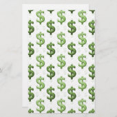 ドル記号パターン 便箋 (正面/裏面)