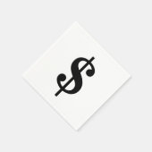 ドル記号 |アシンプルベクラシックアルファベット スタンダードカクテルナプキン (角)