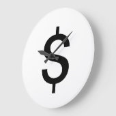 ドル記号 |アシンプルルファベモダンット ラージ壁時計 (傾斜)