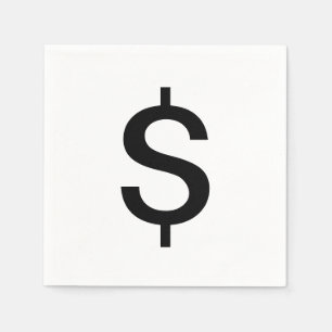 ドル記号 アルファベシンプルッモダント スタンダードカクテルナプキン
