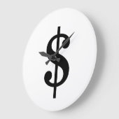 ドル記号|アルファベシンプルッモダント ラージ壁時計 (傾斜)