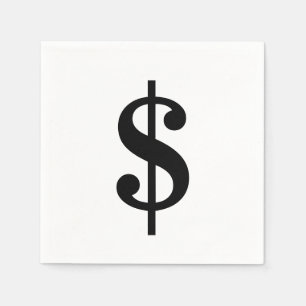 ドル記号 アルファベッシンプルクラシックト スタンダードカクテルナプキン