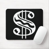 ドル記号 – 白 マウスパッド (マウス)