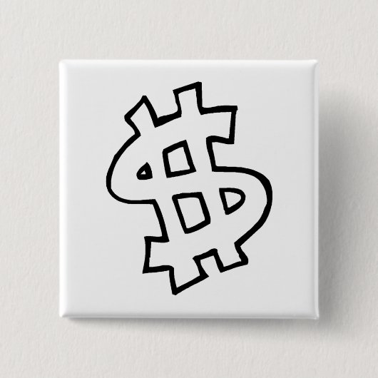 ドル記号 缶バッジ (正面)