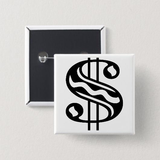 ドル記号 缶バッジ (正面&裏面)