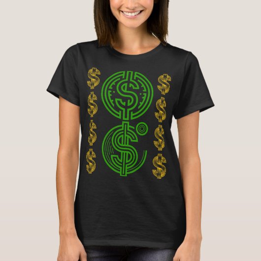ドル記号 - 金銭 金銭 Tシャツ (正面)