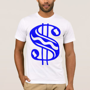ドル記号 – 青 Tシャツ