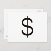 ドル記号$黒い青い赤 ポストカード (正面/裏面)