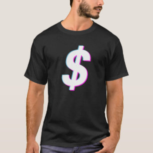 ドル記号Vaporwave審美的グリッチ Tシャツ
