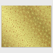 ドル，金ゴールド，リーフ，葉パターン，パタモダンーン， ラッピングペーパー (フラット)