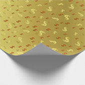 ドル，金ゴールド，リーフ，葉パターン，パタモダンーン， ラッピングペーパー (角)