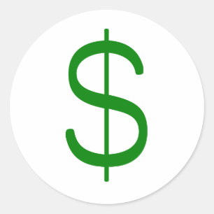 ドルSign$の黄色緑のピンク ラウンドシール