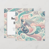 ドレイクお洒落ス：パステルドラゴンファンタジー 招待状 (正面/裏面)