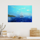 ドレイク湾へのセーリング ポスター (キッチン)