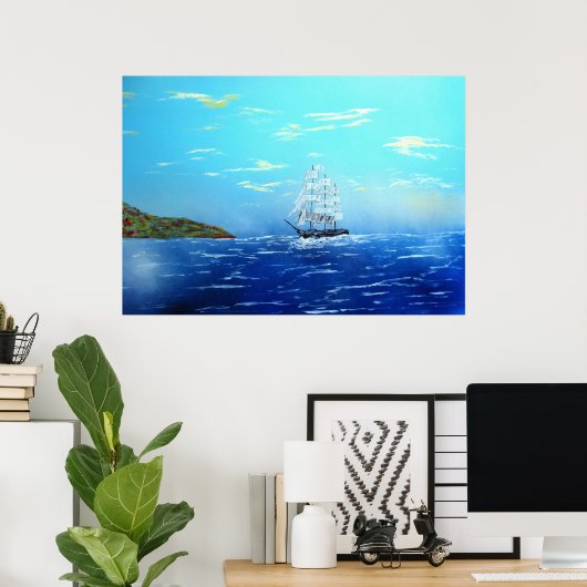 ドレイク湾へのセーリング ポスター (ホームオフィス)