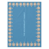 ドレイデルオ素朴ークブルーユダヤ教ホリデーハヌカー テーブルクロス (正面)