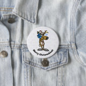 ドレイデルクリスムカボタン付きユダヤ人トナカイ 缶バッジ (インサイチュ)