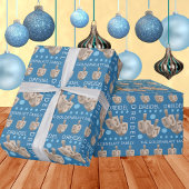 ドレイデル素朴オークカワイハヌカパーソナライズされたー ラッピングペーパー