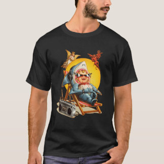 ドレインバンド レトロ ビンテージ シャーク ベイビー マスコット ファム Tシャツ