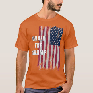 ドレインヘイ・スワンプ 大統領 ドナルド・ランプ 憂鬱な旗 Tシャツ