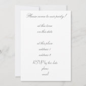 ドレエレガントスの女性の鉛筆スケッチ 招待状 (裏面)