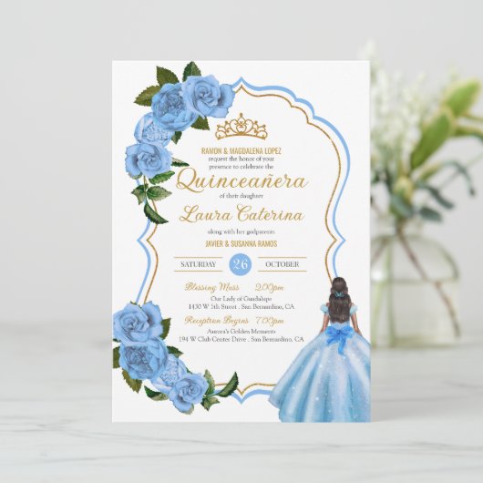 ドレエレガントスキンセアニェラライトブルーバラインビタット 招待状 (スタンド正面)