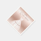 ドレエレガントスグリッターバラ金ゴールド スタンダードカクテルナプキン (角)