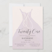 ドレエレガントスパールピンク赤面シック21歳の誕生日 招待状 (正面)